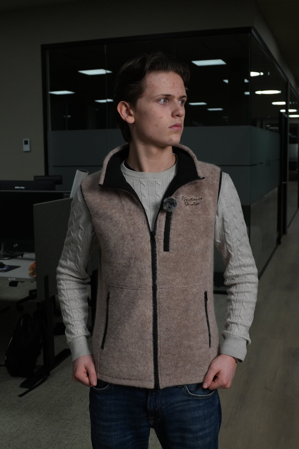 Alpaca Fleece Vest - Beige